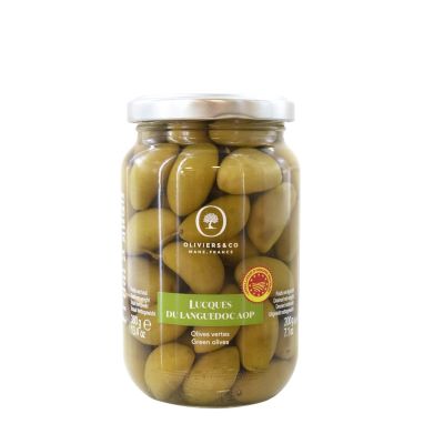 Lucques AOP Gr&uuml;ne Oliven &ndash; 200-g-Glas