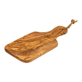 Planche à Découper En Bois D'olivier Avec Trou - Plateau De Service Artisanal Marron