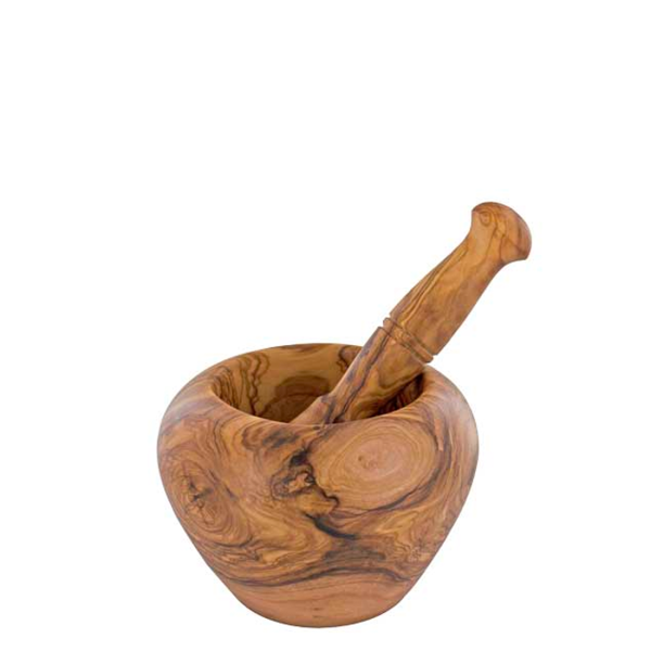 Mortier et pilon en bois d'olivier