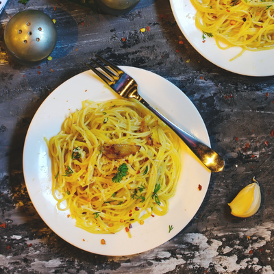 Spaghetti mit Knoblauch & Olivenöl
