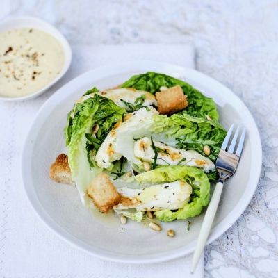 Caesar Salad with Grilled Halloumi