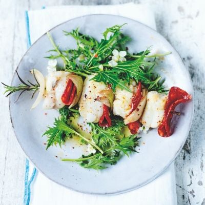 Brochettes de lotte & chorizo grillées