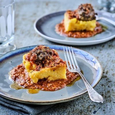 Polenta and herb meatballs