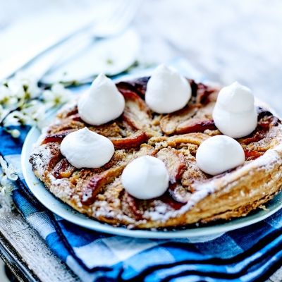 Tarte pêches et agrumes