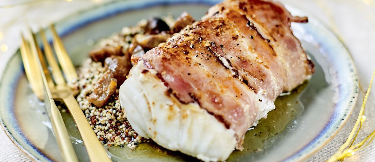 Queue de cabillaud au lard