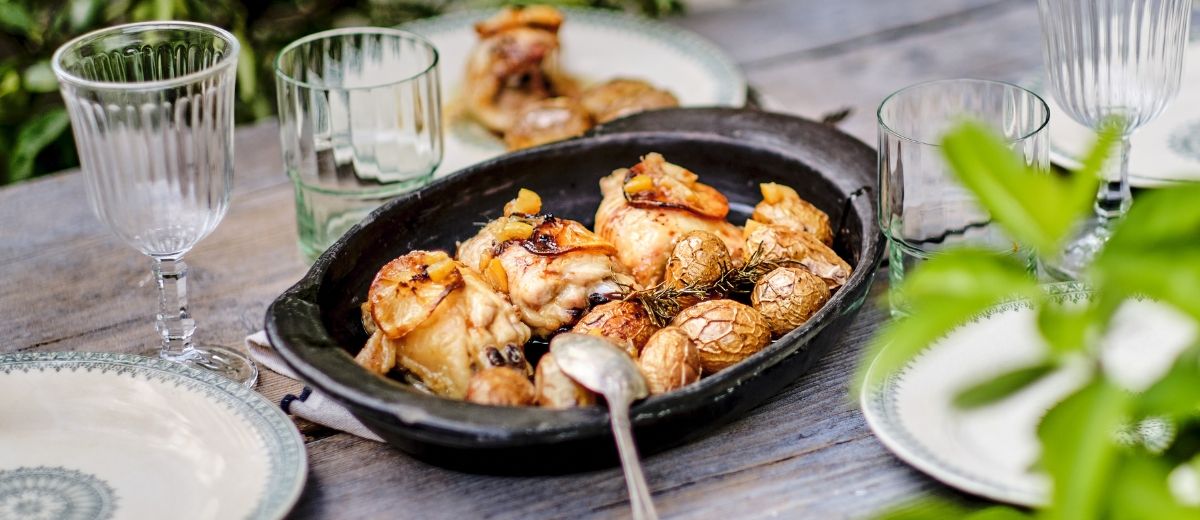 Poulet mariné et rôti au citron