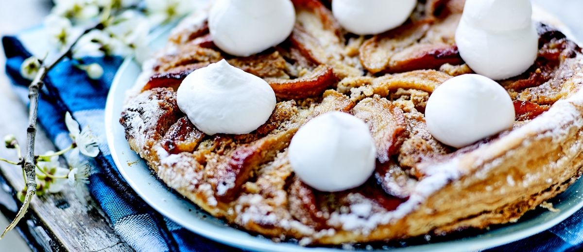 Tarte pêches et agrumes