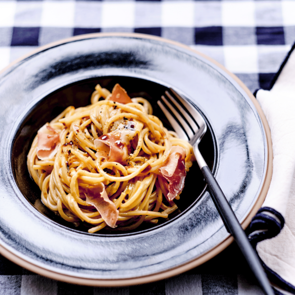 Spaghetti, Speck, Parmesansauce & Trüffel
